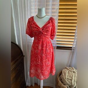 Sincerely Jules Vibrant Red Paisley Midi Dress